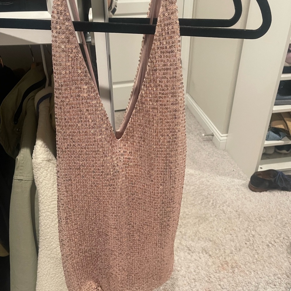 Express Blush Sequin Top